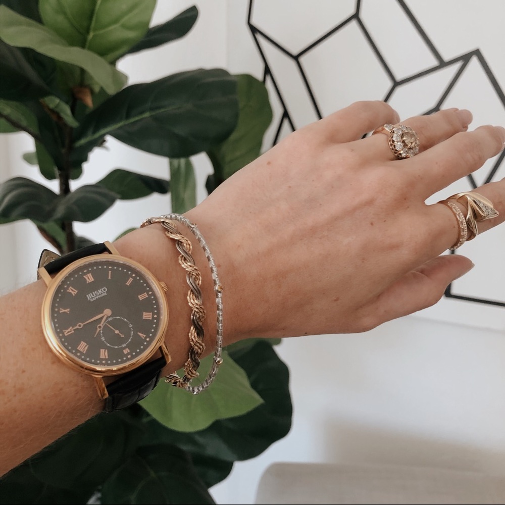 Jiusko Sapphire Unisex Black & Gold Quartz Watch